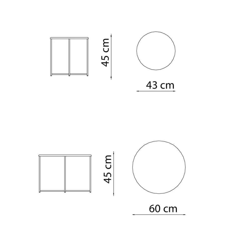 Table basse de jardin en acier galvanisé de différentes tailles Made in Italy - Brienne Viadurini