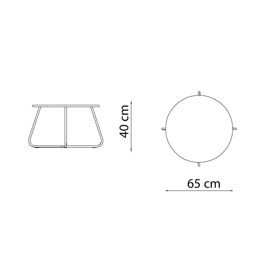Table basse de jardin en acier galvanisé Made in Italy - Brienne Viadurini