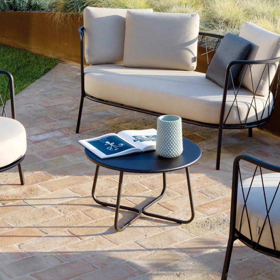 Table basse de jardin en acier galvanisé Made in Italy - Brienne Viadurini