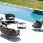 Table basse de jardin en acier galvanisé Made in Italy - Brienne Viadurini