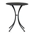 Table basse de jardin en fer peint noir avec plateau rond - Gendron Viadurini