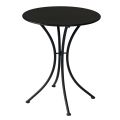 Table basse de jardin en fer peint noir avec plateau rond - Gendron