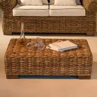 Table basse de jardin en fibre d'abaca naturelle - Lagertha Viadurini