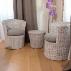 Table basse de jardin en fibre naturelle par Kubù - Yokai Viadurini