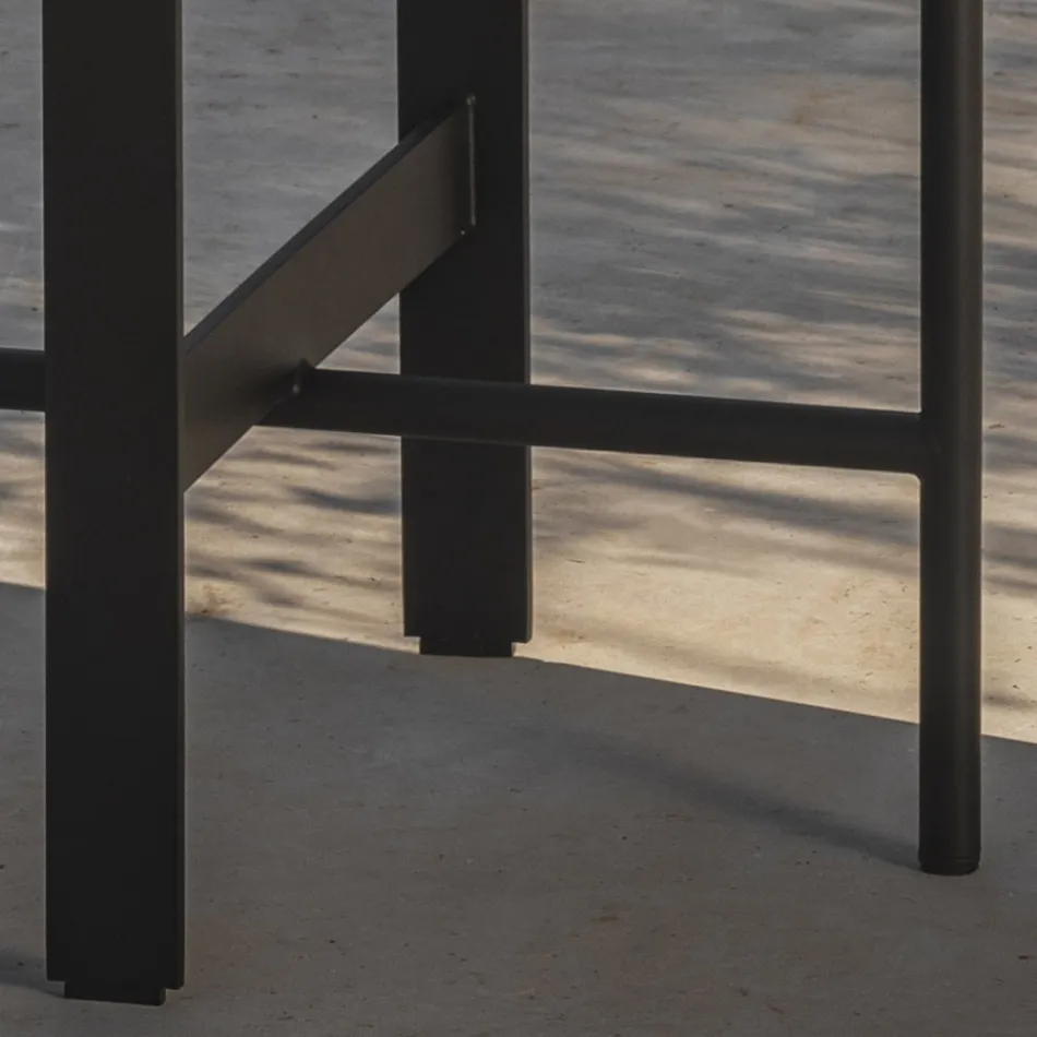 Table basse de jardin en grès et acier Made in Italy - Begin by Myyour Viadurini