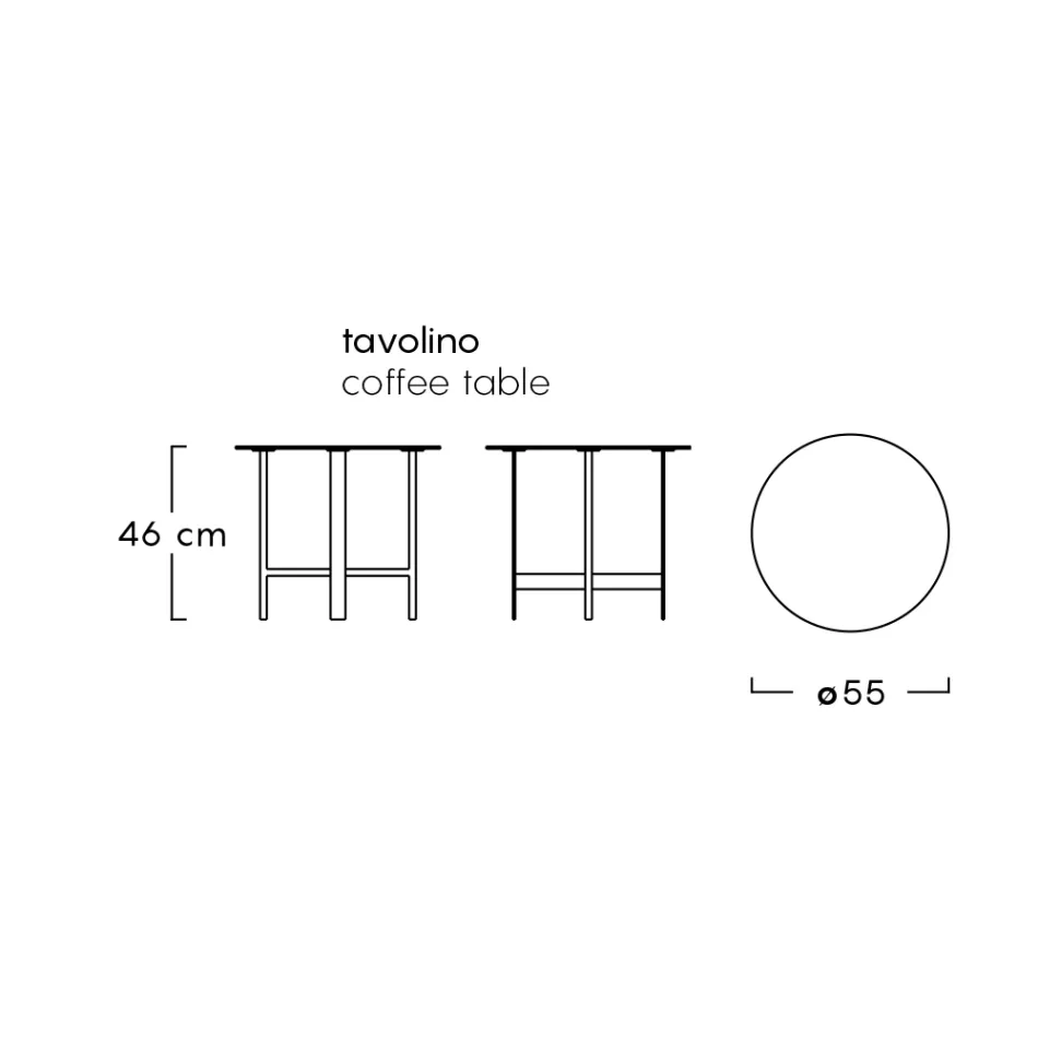 Table basse de jardin en grès et acier Made in Italy - Begin by Myyour Viadurini