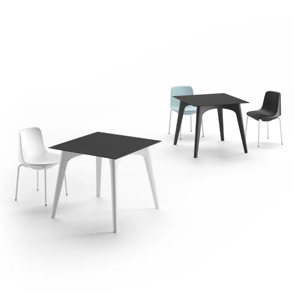 Table basse de jardin en HPL et polyéthylène Made in Italy - Rizia Viadurini