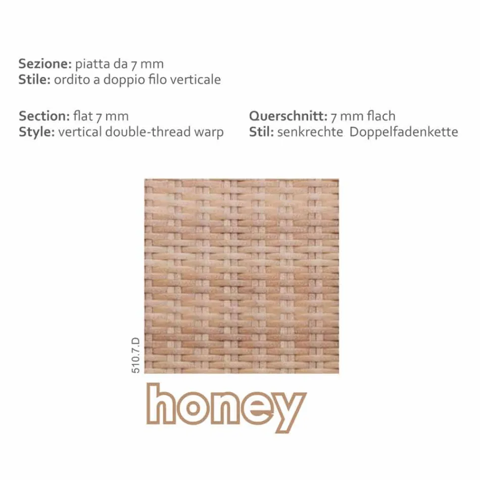 miel polyéthylène basse de jardin Cooper tissés à la main Viadurini