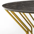 Table basse de jardin en vitrocéramique et métal Made in Italy - Guerrino Viadurini