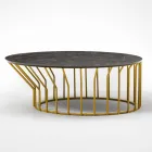 Table basse de jardin en vitrocéramique et métal Made in Italy - Guerrino Viadurini