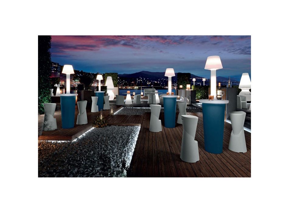 Table basse de jardin lumineuse avec base en polyéthylène Made in Italy - Tigota Viadurini