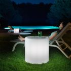 Table basse de jardin lumineuse en polyéthylène blanc Made in Italy - Derti Viadurini