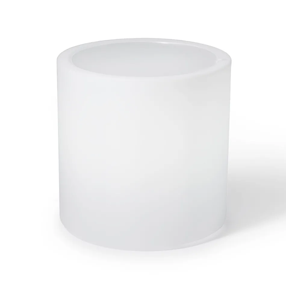 Table basse de jardin lumineuse en polyéthylène blanc Made in Italy - Derti Viadurini