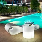 Table basse de jardin lumineuse en polyéthylène blanc Made in Italy - Trek Viadurini