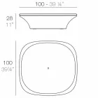 Table de jardin Ufo moderne 100x100 cm de Vondom, en polyéthylène Viadurini