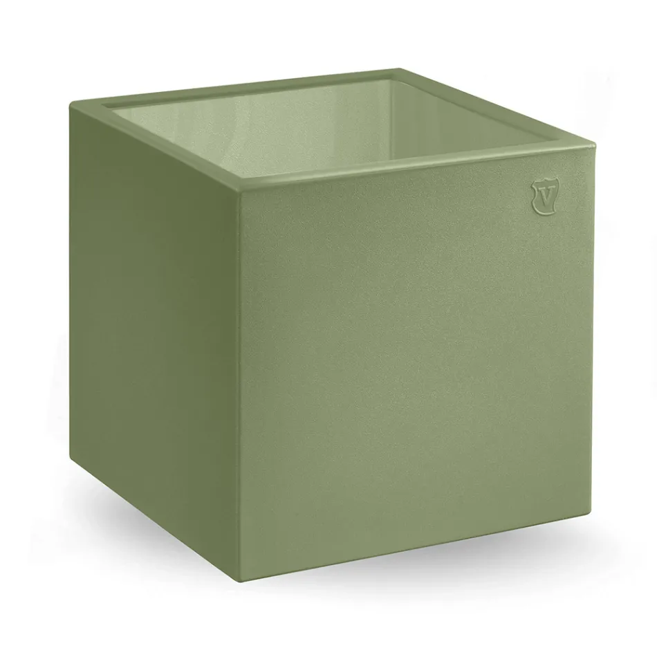 Table basse de jardin carrée en polyéthylène coloré fabriquée en Italie - Noemi Viadurini