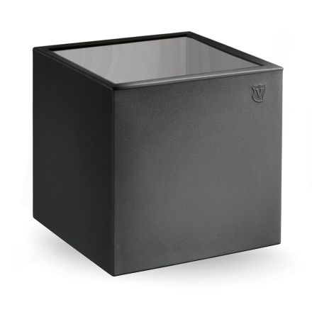 Table basse de jardin carrée en polyéthylène coloré Made in Italy - Noemi Viadurini