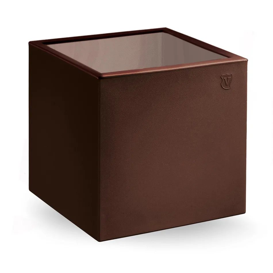 Table basse de jardin carrée en polyéthylène coloré Made in Italy - Noemi Viadurini