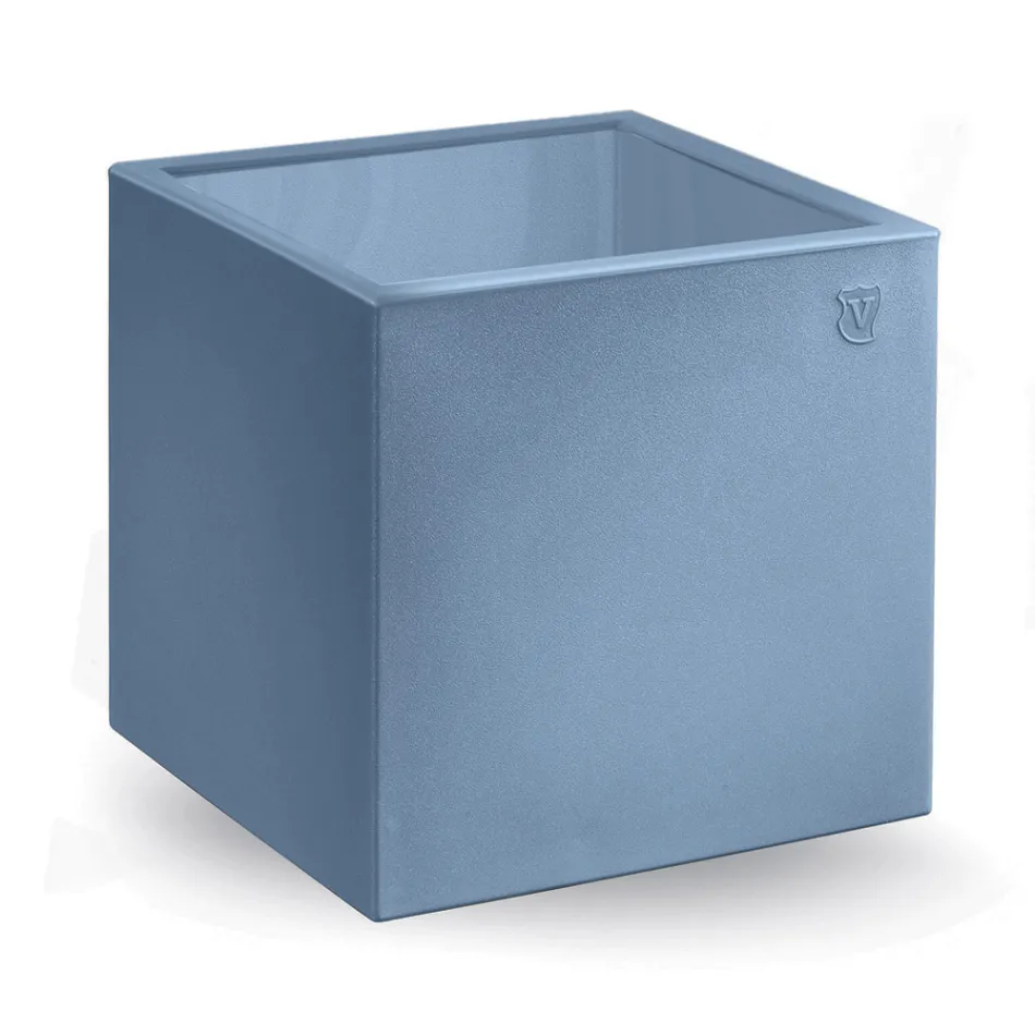 Table basse de jardin carrée en polyéthylène coloré Made in Italy - Noemi Viadurini