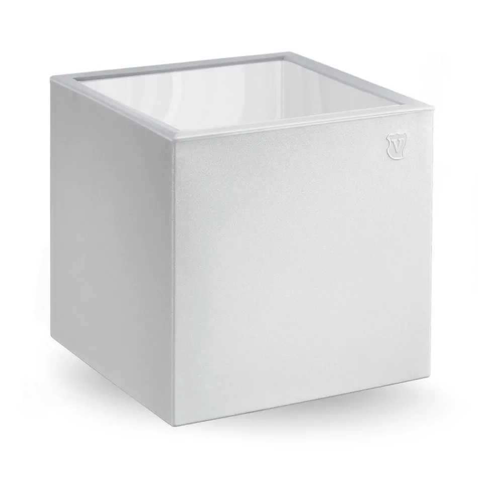 Table basse de jardin carrée en polyéthylène coloré Made in Italy - Noemi Viadurini