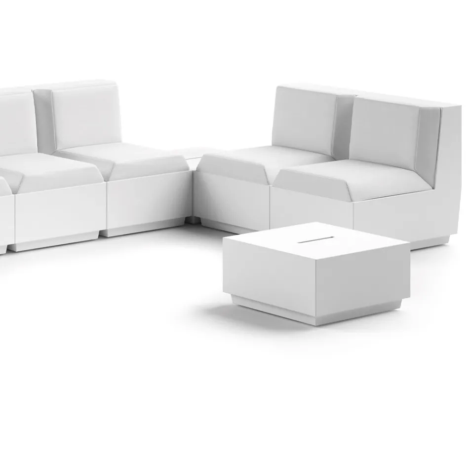 Table basse de jardin carrée en polyéthylène Made in Italy - Macao Viadurini