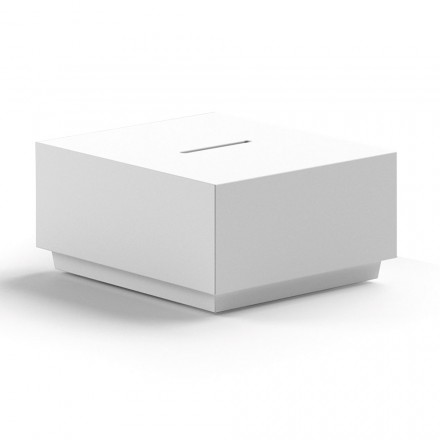 Table basse de jardin carrée en polyéthylène Made in Italy - Macao Viadurini