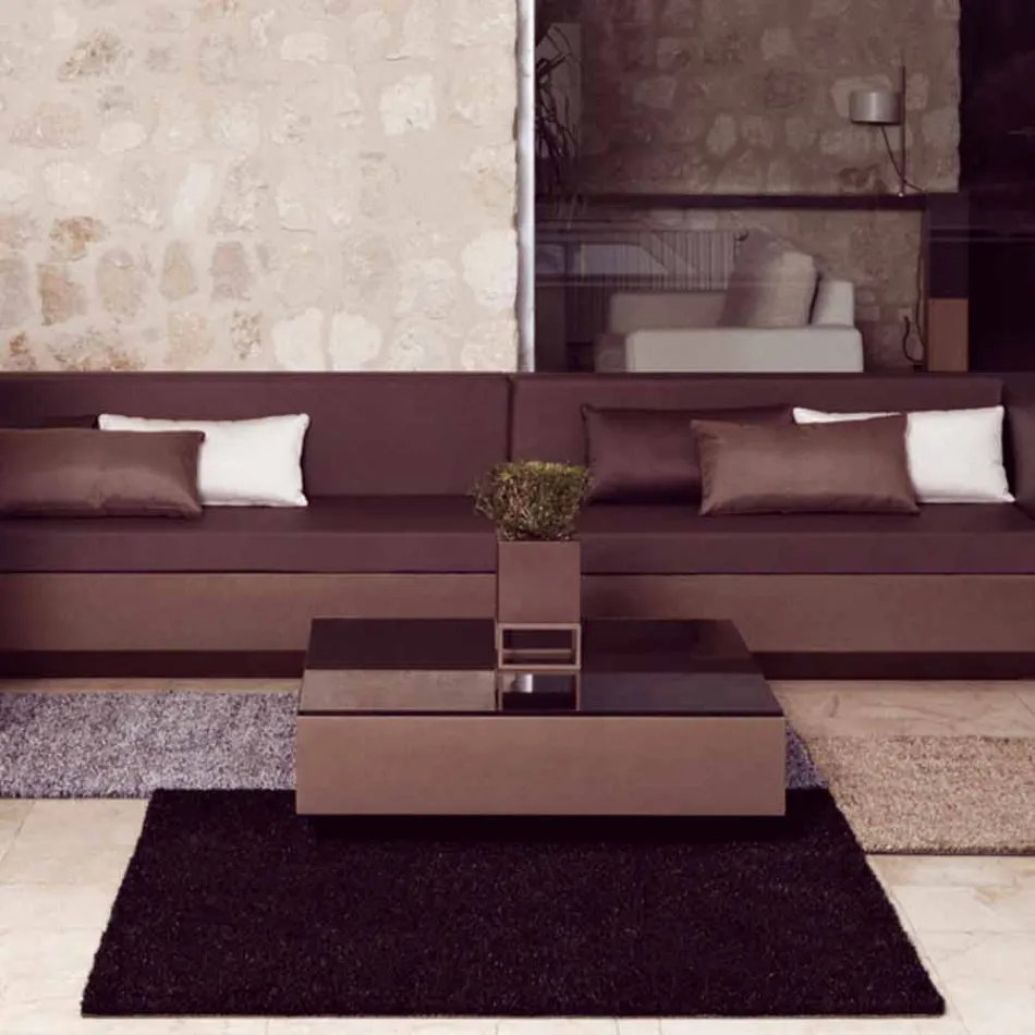 Table d'appoint de jardin moderne carrée Vela de Vondom, en polyéthylène Viadurini