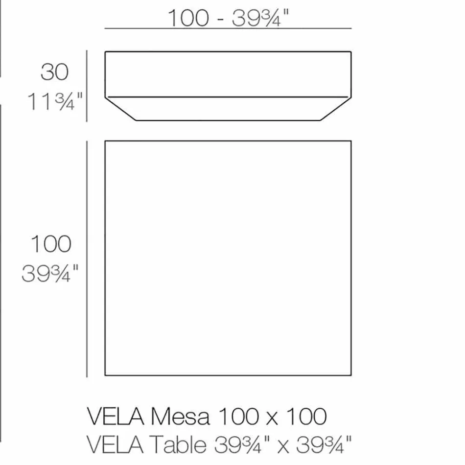 Table d'appoint de jardin moderne carrée Vela de Vondom, en polyéthylène Viadurini