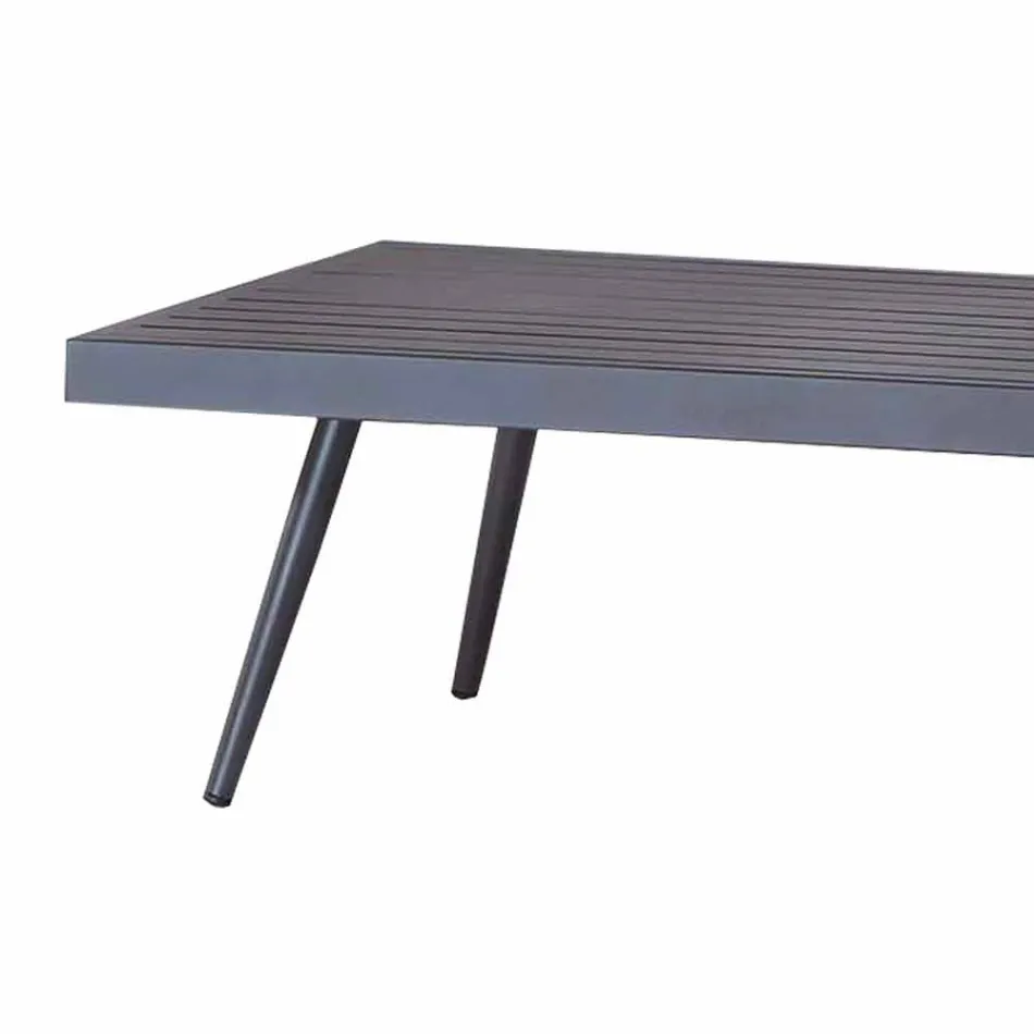 Table basse de jardin rectangulaire en aluminium peint anthracite - Rasti Viadurini