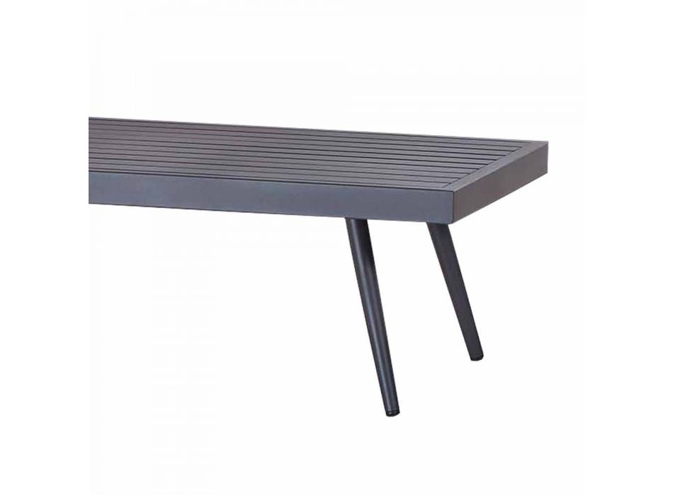 Table basse de jardin rectangulaire en aluminium peint anthracite - Rasti Viadurini