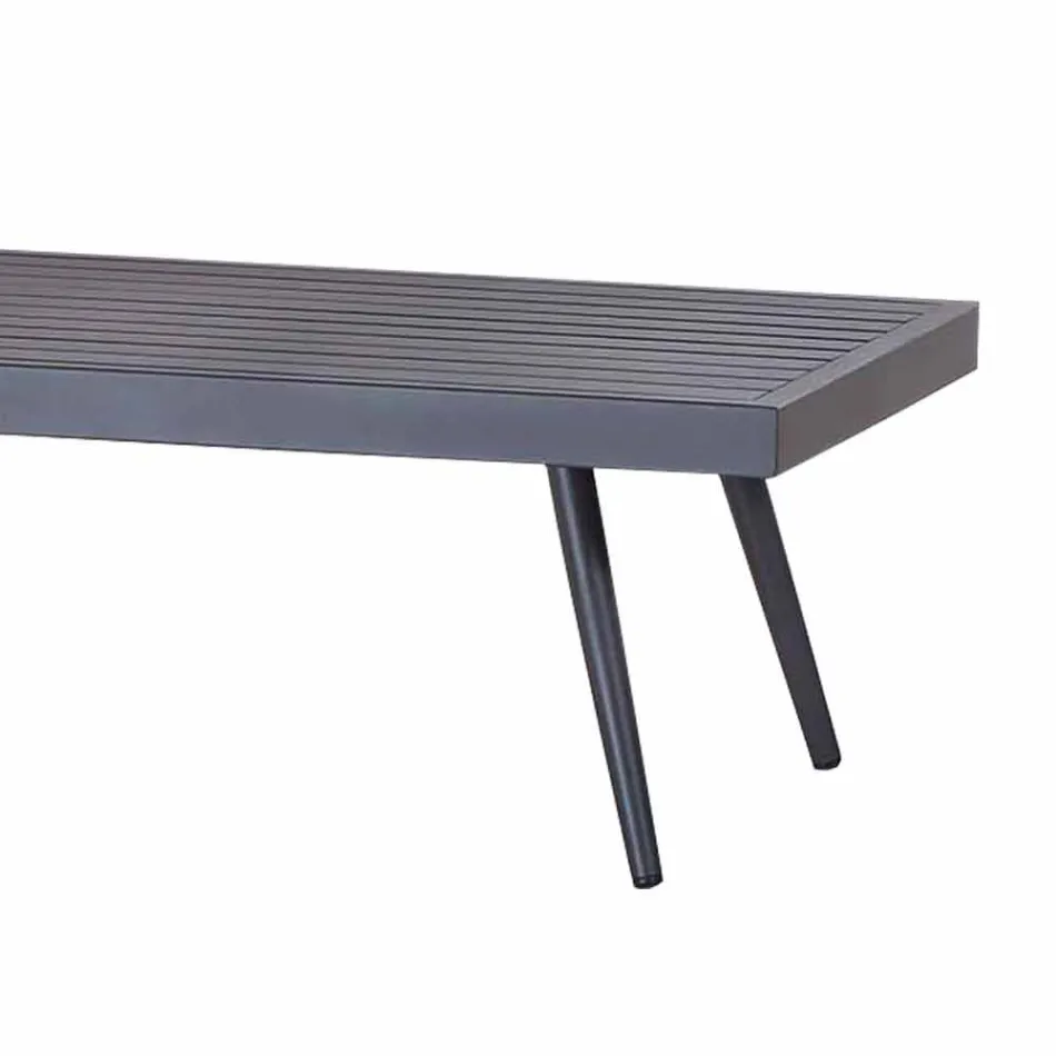 Table basse de jardin rectangulaire en aluminium peint anthracite - Rasti Viadurini
