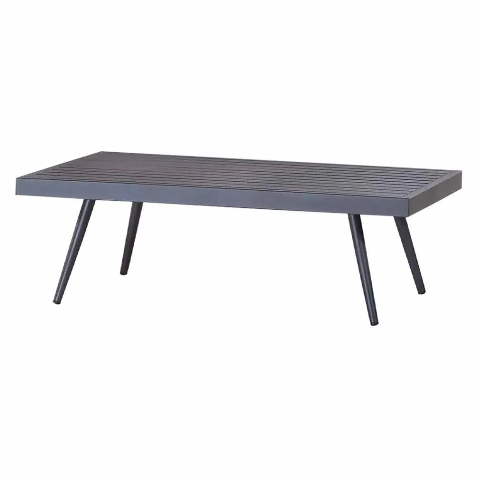 Table basse de jardin rectangulaire en aluminium peint anthracite - Rasti Viadurini