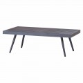 Table basse de jardin rectangulaire en aluminium peint anthracite - Rasti