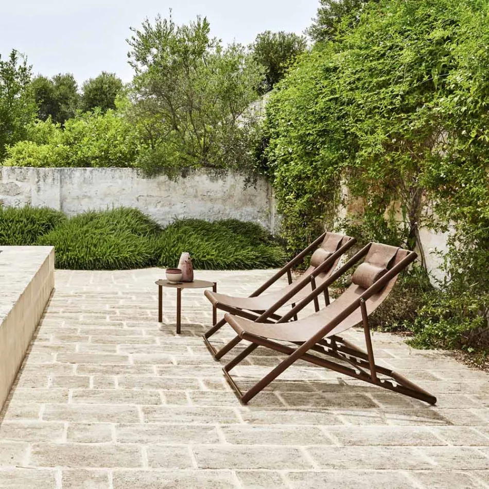 Table basse de jardin ronde en aluminium peint - Bahia by Varaschin Viadurini