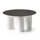 Table basse de jardin ronde en HPL et polyéthylène Made in Italy - Freccia Viadurini