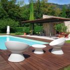 Table basse de jardin ronde en polyéthylène coloré Made in Italy - Desmond Viadurini