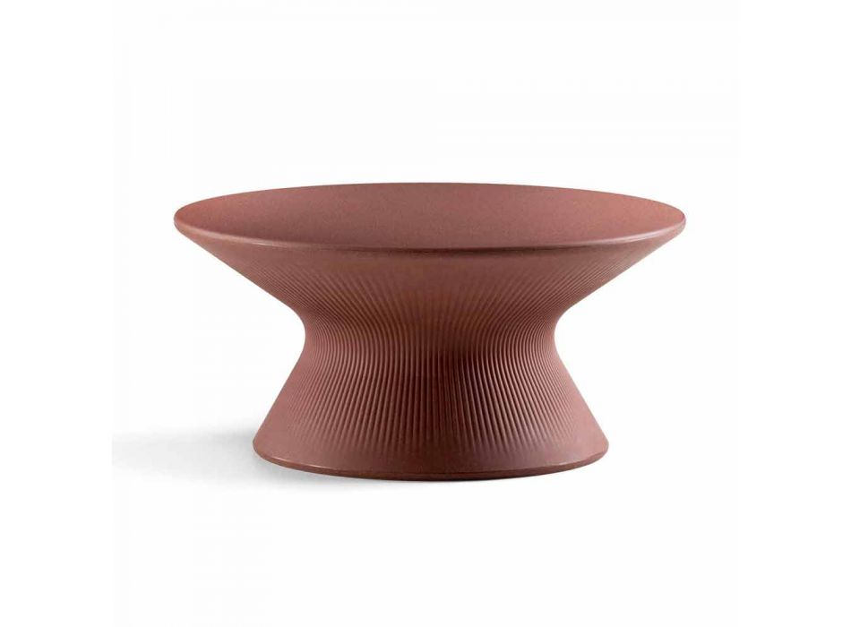 Table basse de jardin ronde en polyéthylène coloré Made in Italy - Desmond Viadurini