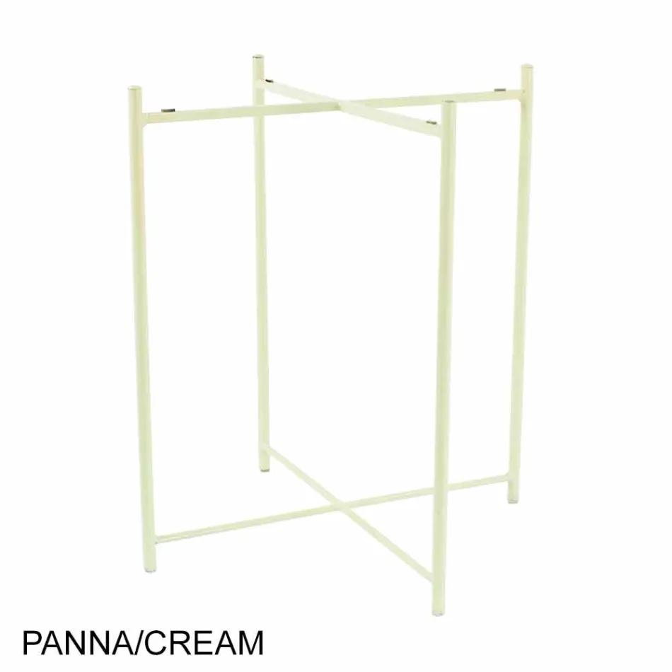 Table basse intérieure ou extérieure avec structure métallique fabriquée en Italie - Carim Viadurini