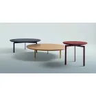 Table basse 3 pieds en acier et plateau en bois coloré - Jolie Viadurini