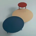 Table basse 3 pieds en acier et plateau en bois coloré - Jolie Viadurini