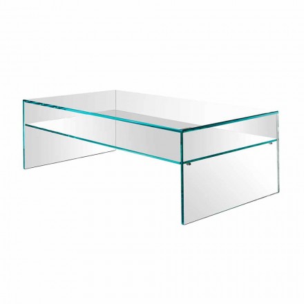 Table basse Bridge en verre extra-clair Made in Italy - Tifrana Viadurini