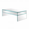 Table basse Bridge en verre extra-clair Made in Italy - Tifrana