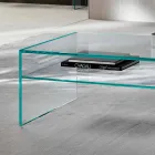Table basse Bridge en verre extra-clair Made in Italy - Tifrana Viadurini