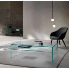 Table basse Bridge en verre extra-clair Made in Italy - Tifrana Viadurini