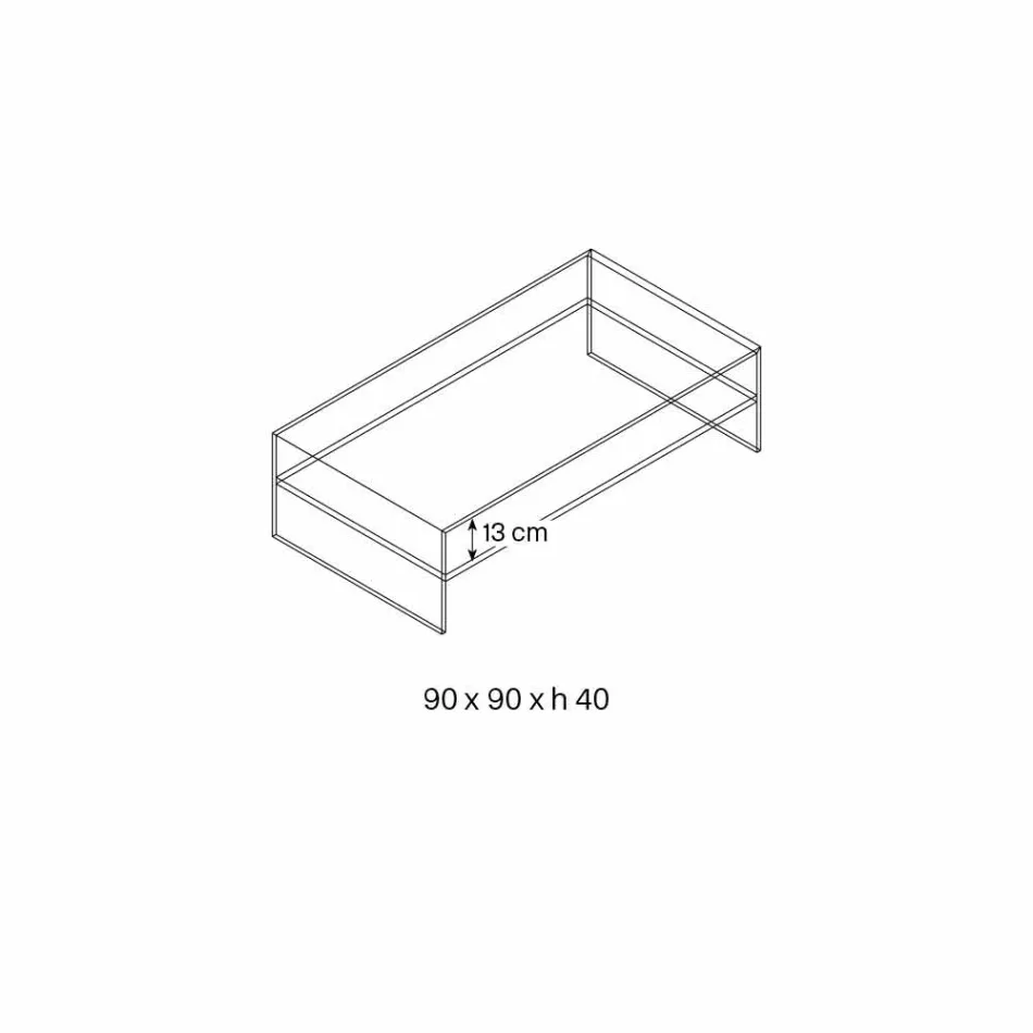 Table basse Bridge en verre extra-clair Made in Italy - Tifrana Viadurini