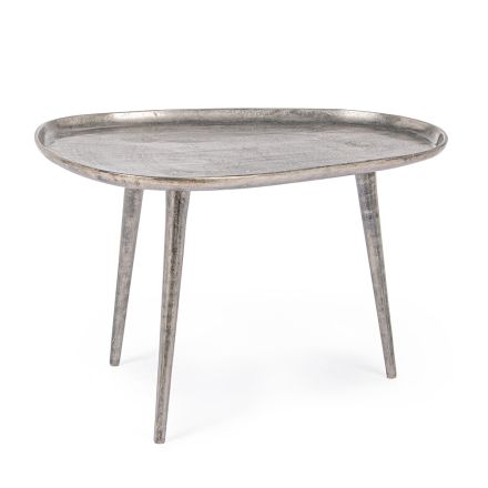 Table Basse Plaqué et Aluminium Antique Design Homemotion - Smemo Viadurini