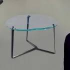 Table basse artisanale en verre et acier fabriquée en Italie - Alicante Viadurini