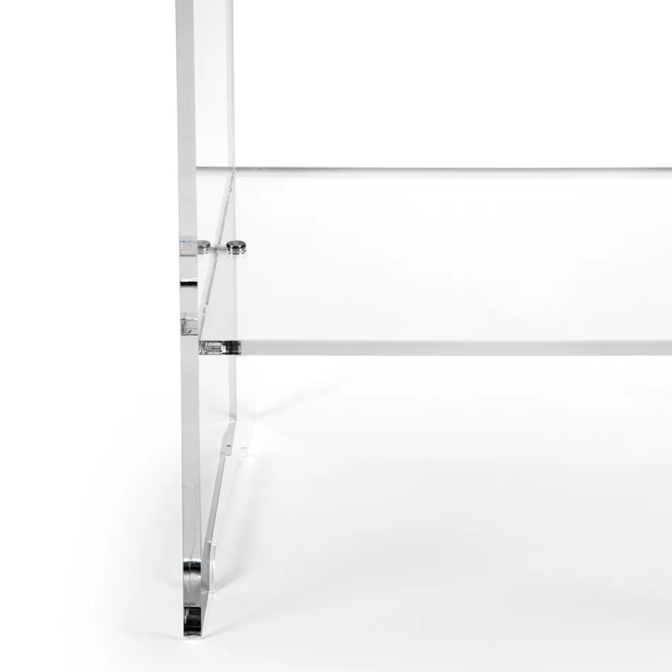 Table basse avec 1 étagère en plexiglas transparent fabriquée en Italie - Mulan Viadurini