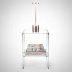 Table basse avec 1 étagère en plexiglas transparent fabriquée en Italie - Mulan Viadurini