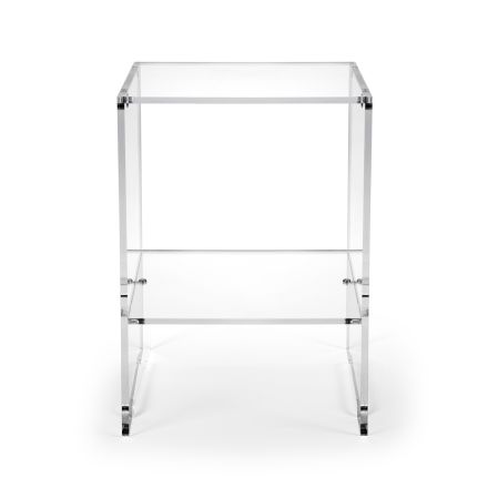 Table basse avec 1 étagère en plexiglas transparent fabriquée en Italie - Mulan Viadurini